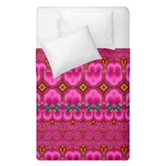 Boho Bright Pink Floral Duvet Cover Double Side (single Size) by SpinnyChairDesigns