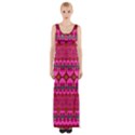 Boho Bright Pink Floral Thigh Split Maxi Dress View1