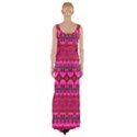 Boho Bright Pink Floral Thigh Split Maxi Dress View2