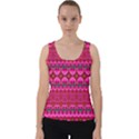 Boho Bright Pink Floral Velvet Tank Top View1