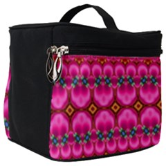 Boho Bright Pink Floral Make Up Travel Bag (big) by SpinnyChairDesigns