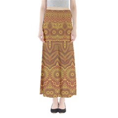 Boho Sunflower Print Full Length Maxi Skirt by SpinnyChairDesigns