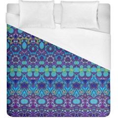 Boho Purple Blue Teal Floral Duvet Cover (king Size) by SpinnyChairDesigns