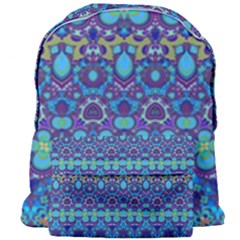 Boho Purple Blue Teal Floral Giant Full Print Backpack by SpinnyChairDesigns