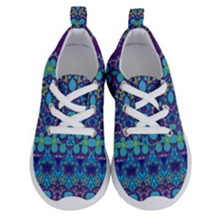 Boho Purple Blue Teal Floral Running Shoes by SpinnyChairDesigns