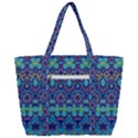 Boho Purple Blue Teal Floral Zip Up Canvas Bag View3