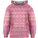 Boho Pink Floral Pattern Kids  Zipper Hoodie Without Drawstring View1