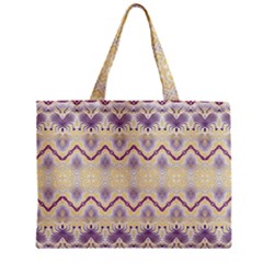 Boho Violet Yellow Zipper Mini Tote Bag by SpinnyChairDesigns