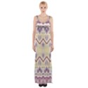 Boho Violet Yellow Thigh Split Maxi Dress View1