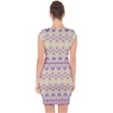 Boho Violet Yellow Capsleeve Drawstring Dress  View2