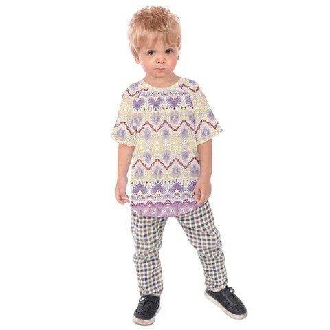 Boho Violet Yellow Kids  Raglan Tee by SpinnyChairDesigns