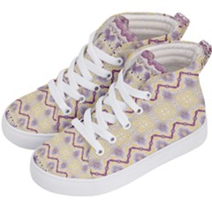 Boho Violet Yellow Kids  Hi-top Skate Sneakers by SpinnyChairDesigns