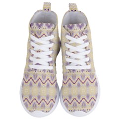 Boho Violet Yellow Women s Lightweight High Top Sneakers by SpinnyChairDesigns