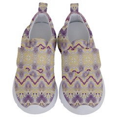 Boho Violet Yellow Kids  Velcro No Lace Shoes by SpinnyChairDesigns