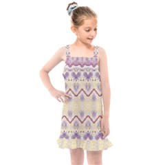 Boho Violet Yellow Kids  Overall Dress by SpinnyChairDesigns