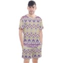 Boho Violet Yellow Men s Mesh Tee and Shorts Set View1