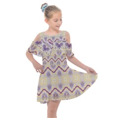 Boho Violet Yellow Kids  Shoulder Cutout Chiffon Dress by SpinnyChairDesigns