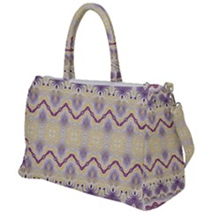 Boho Violet Yellow Duffel Travel Bag by SpinnyChairDesigns