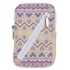 Boho Violet Yellow Belt Pouch Bag (large) by SpinnyChairDesigns