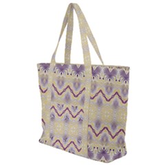 Boho Violet Yellow Zip Up Canvas Bag by SpinnyChairDesigns