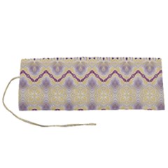 Boho Violet Yellow Roll Up Canvas Pencil Holder (s) by SpinnyChairDesigns