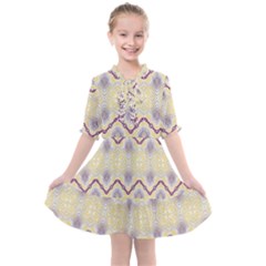 Boho Violet Yellow Kids  All Frills Chiffon Dress by SpinnyChairDesigns