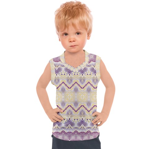 Boho Violet Yellow Kids  Sport Tank Top by SpinnyChairDesigns