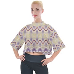 Boho Violet Yellow Mock Neck Tee by SpinnyChairDesigns