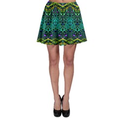 Boho Emerald Green Skater Skirt by SpinnyChairDesigns