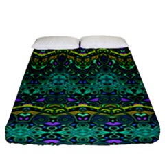 Boho Emerald Green Fitted Sheet (queen Size) by SpinnyChairDesigns