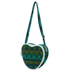 Boho Emerald Green Heart Shoulder Bag by SpinnyChairDesigns