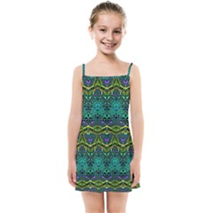 Boho Emerald Green Kids  Summer Sun Dress by SpinnyChairDesigns