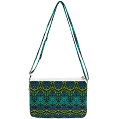 Boho Emerald Green Double Gusset Crossbody Bag by SpinnyChairDesigns