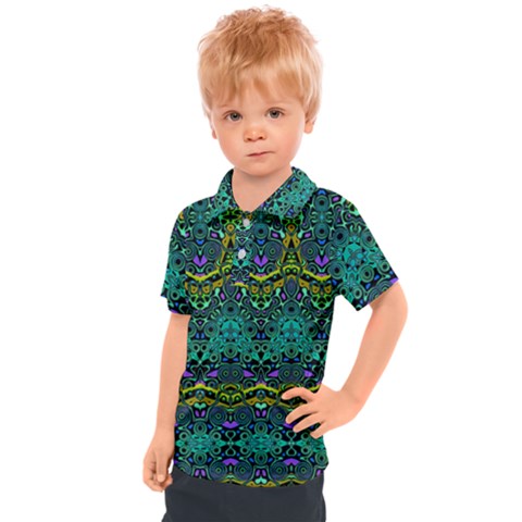 Boho Emerald Green Kids  Polo Tee by SpinnyChairDesigns