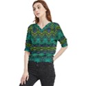 Boho Emerald Green Quarter Sleeve Blouse View1