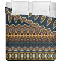 Boho Brown Blue Duvet Cover Double Side (california King Size) by SpinnyChairDesigns