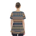 Boho Brown Blue Skirt Hem Sports Top View2