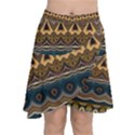 Boho Brown Blue Chiffon Wrap Front Skirt View1