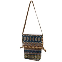 Boho Brown Blue Folding Shoulder Bag by SpinnyChairDesigns