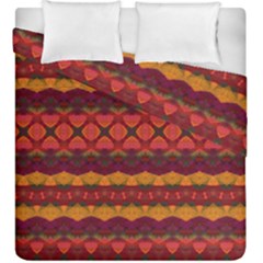 Boho Red Gold Duvet Cover Double Side (king Size) by SpinnyChairDesigns