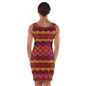 Boho Red Gold Wrap Front Bodycon Dress View2