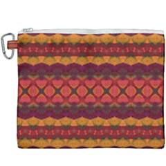 Boho Red Gold Canvas Cosmetic Bag (xxxl) by SpinnyChairDesigns