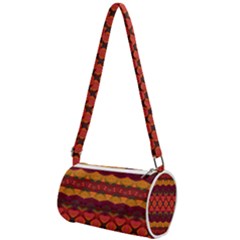 Boho Red Gold Mini Cylinder Bag by SpinnyChairDesigns