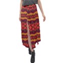 Boho Red Gold Velour Split Maxi Skirt View1