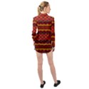 Boho Red Gold Long Sleeve Chiffon Shirt View2