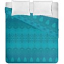 Boho Teal Pattern Duvet Cover Double Side (California King Size) View1