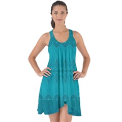 Boho Teal Pattern Show Some Back Chiffon Dress by SpinnyChairDesigns