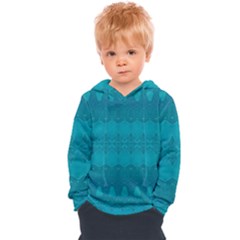 Boho Teal Pattern Kids  Overhead Hoodie by SpinnyChairDesigns