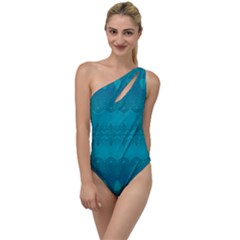 Boho Teal Pattern To One Side Swimsuit by SpinnyChairDesigns