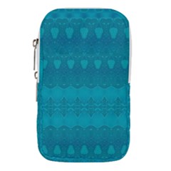 Boho Teal Pattern Waist Pouch (small) by SpinnyChairDesigns